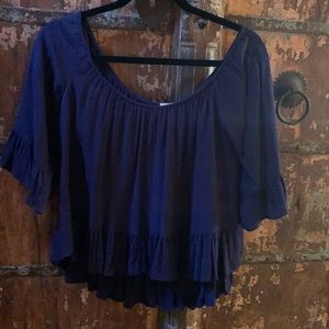 2Bella  Medium Navy Blue 3/4 sleeve top